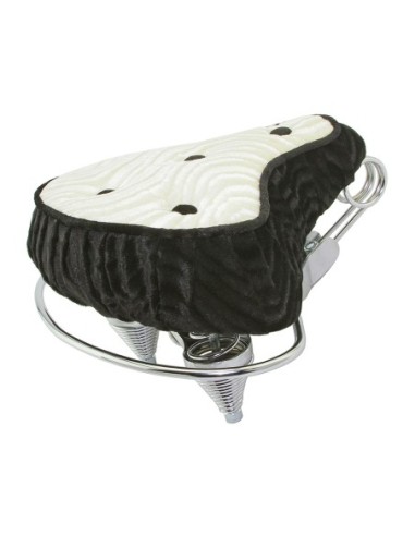 Beach Cruisers Saddle Velour Black White.